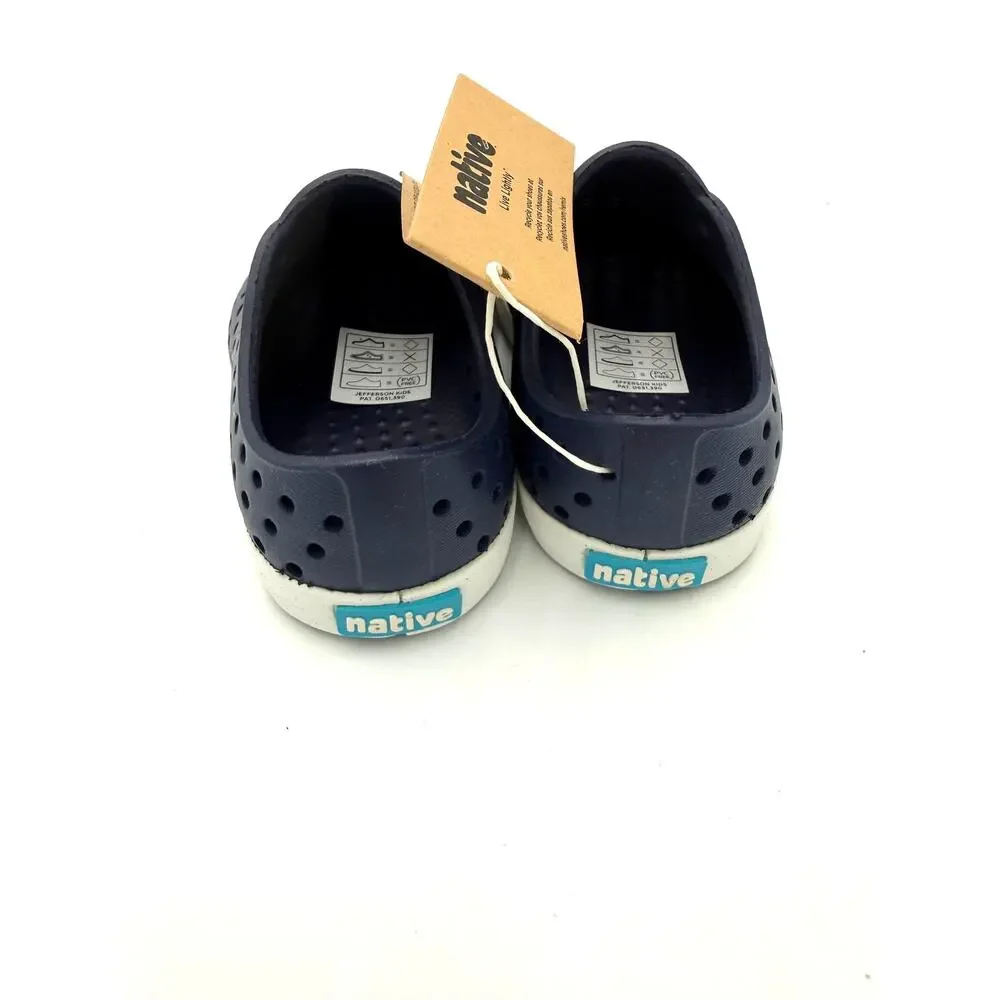 New Native Jefferson Child Shoes - Regatta Blue/Shell White - c5